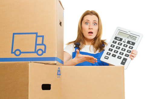 woman calculating long distance moving costs